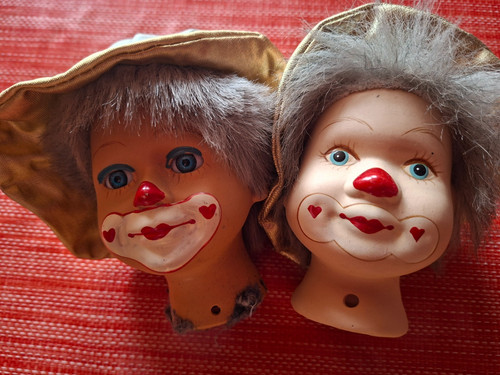 Clownköpfe aus ton stk - clownköpfe,