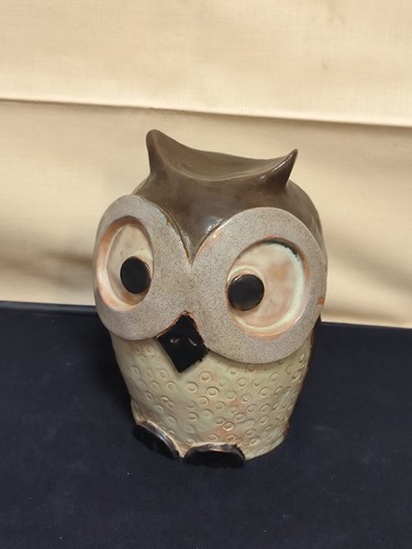 Kleine vintage eulen ton figur - vintage,