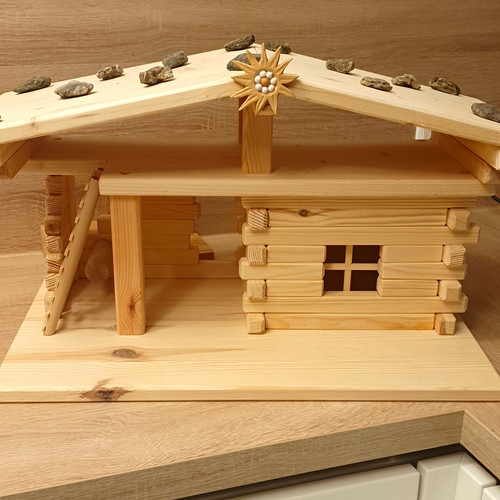 Krippenstall aus holz - krippenstall,