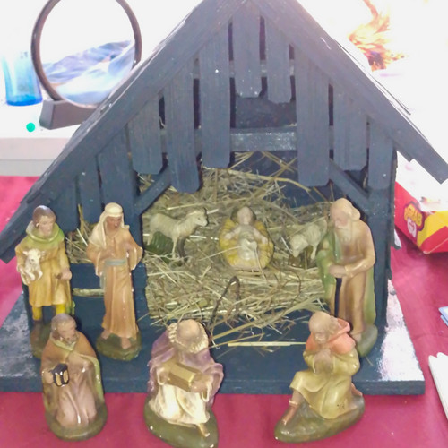 Vintage weihnachts krippen - vintage, set