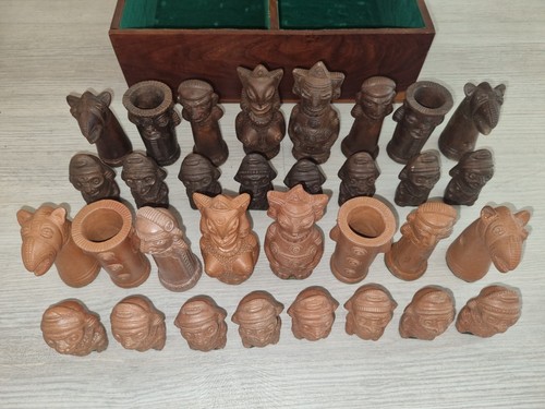 Schachfiguren set aus ton - set,