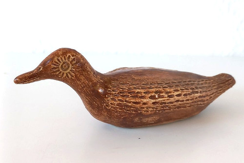 Handgemachte keramik ente - handgemachte, keramik-ente