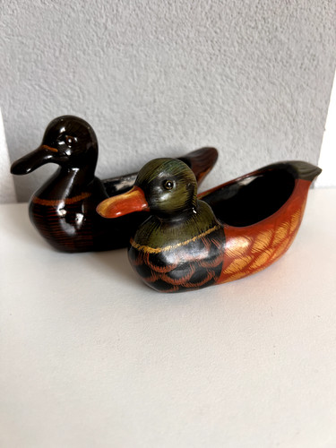Handbemalte ton enten - 2, –